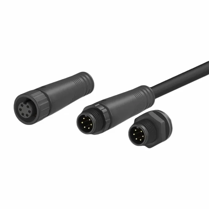Conector fêmea de pino M12 6